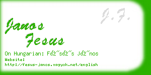 janos fesus business card